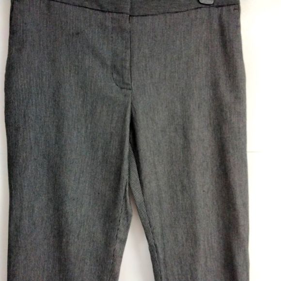 Trouser Pant Mario Serrani Italy  Black Tweed Zip Front Sz 6 Office Career - Picture 1 of 10